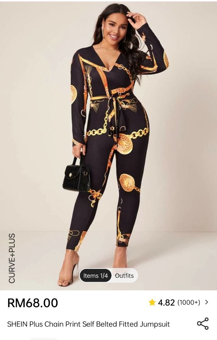 SHEIN Self Belted Button Up Shirt PU Leather Jumpsuit