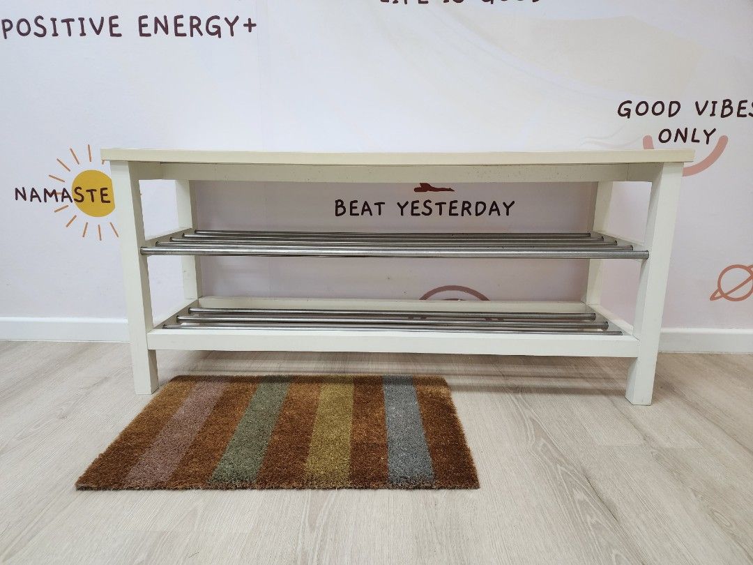 Shoerack Ikea White Shoe Rack Shelves Shoe Organizer Chair Bench