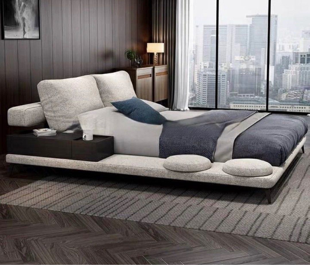 SKINT Modern Japandi Platform Bed, Furniture & Home Living, Furniture