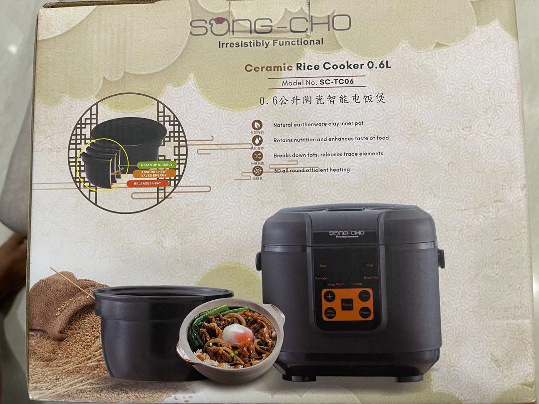 SongCho Ceramic Rice Cooker 0.6L, TV & Home Appliances, Kitchen