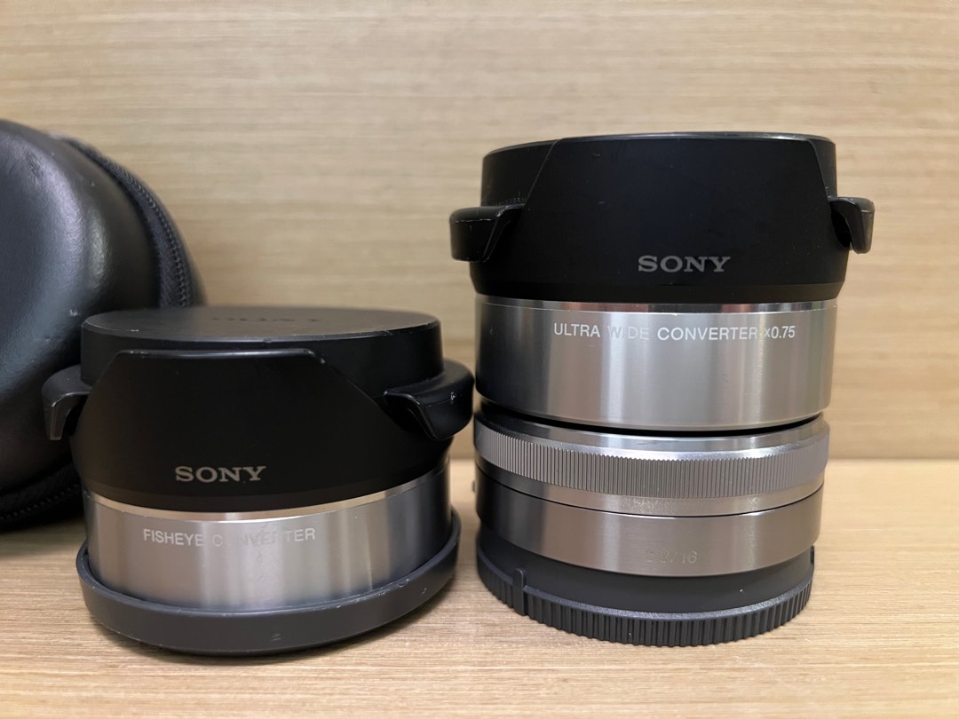 Sony SEL16F28 16mm f2.8 + VCL-ECU1 + VCL-ECF1, 攝影器材, 鏡頭及
