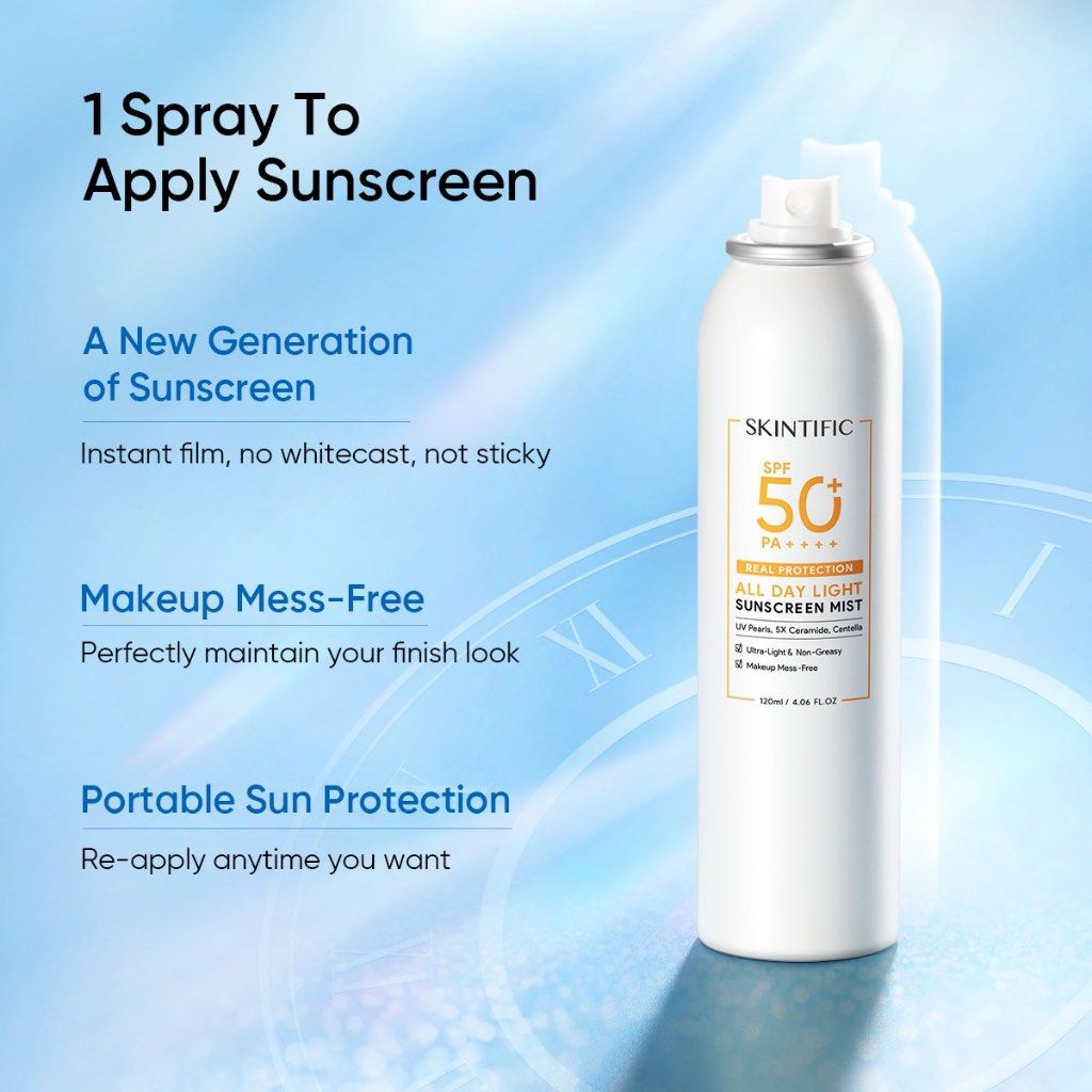 Spray Sunscreen Skintific 120ml, Beauty & Personal Care, Face, Face