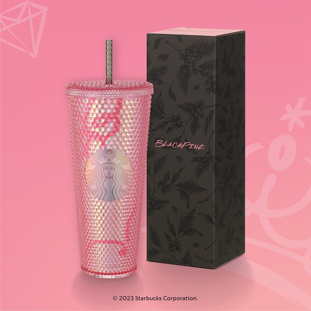 Starbucks Blackpink Tumbler with Straw Pink, Furniture & Home Living