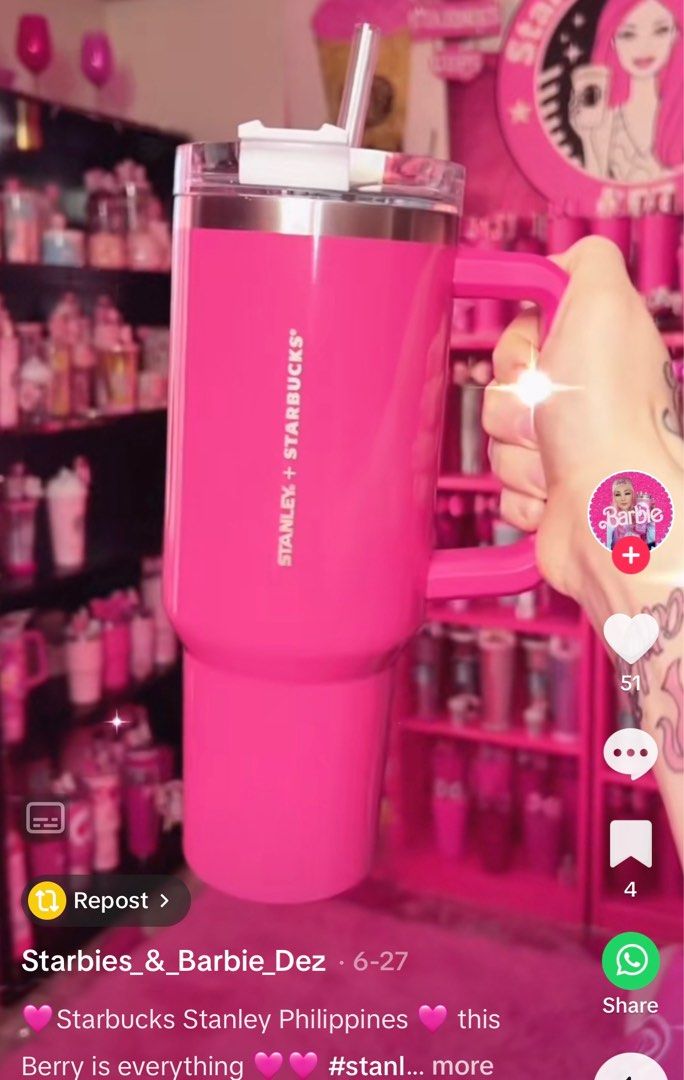 Stanley x Starbucks Quencher Tumbler 40oz Berry Limited Edition 🩷 Barbie  pink, Furniture & Home Living, Kitchenware & Tableware, Water Bottles &  Tumblers on Carousell