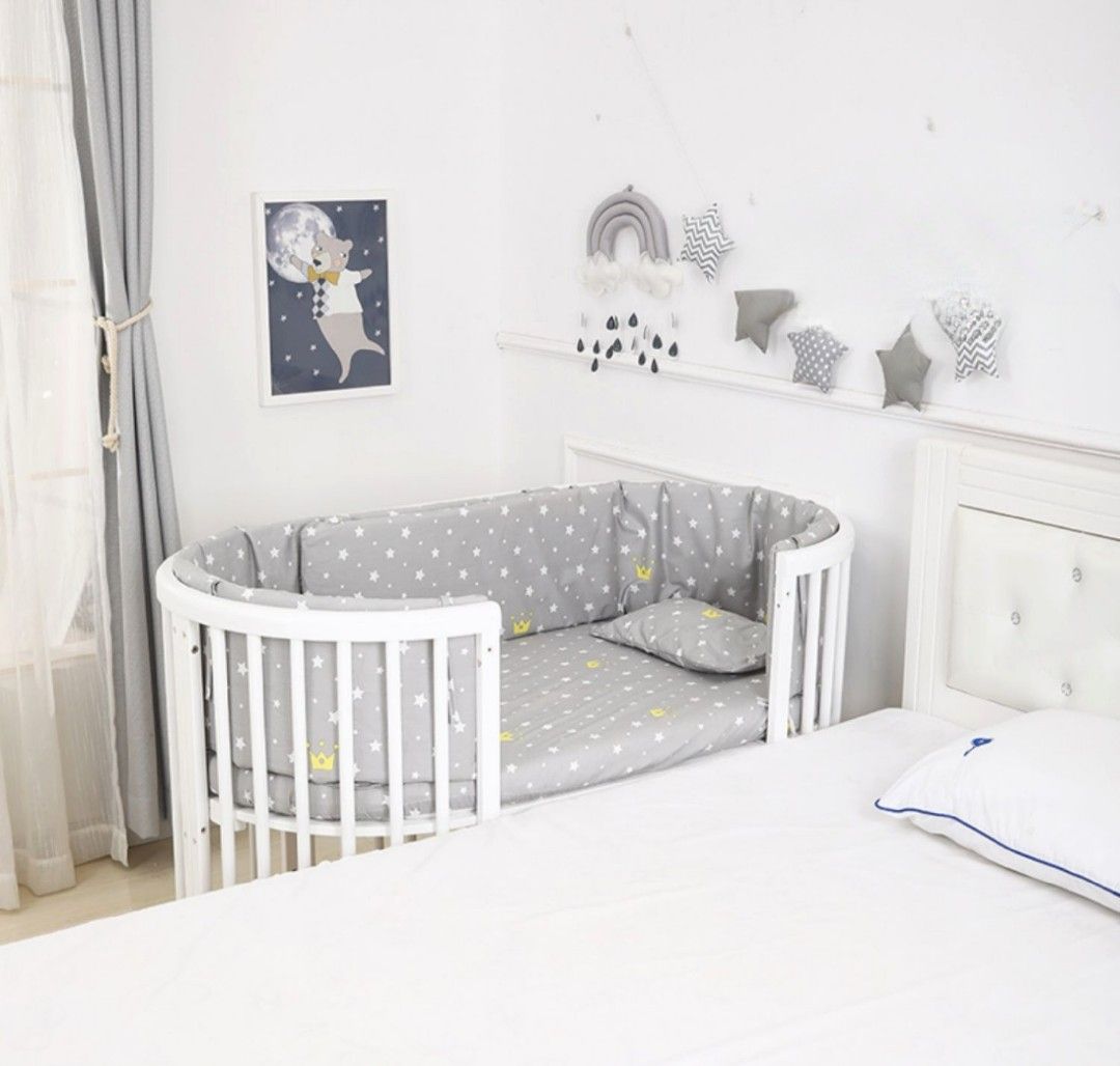 (Allin1) STOKKE inspired round / oval baby cot + many free items