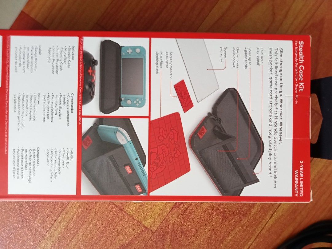 Super Mario Nintendo Switch lite Stealth Case Red New with accessories ...