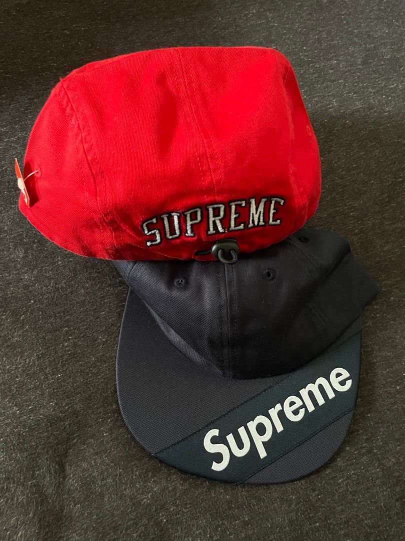 Supreme Arc Logo Shockcord Camp Cap + Visor Label 6-Panel Navy