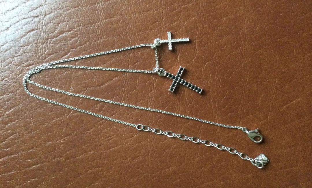 Swarovski double cross necklace outlet