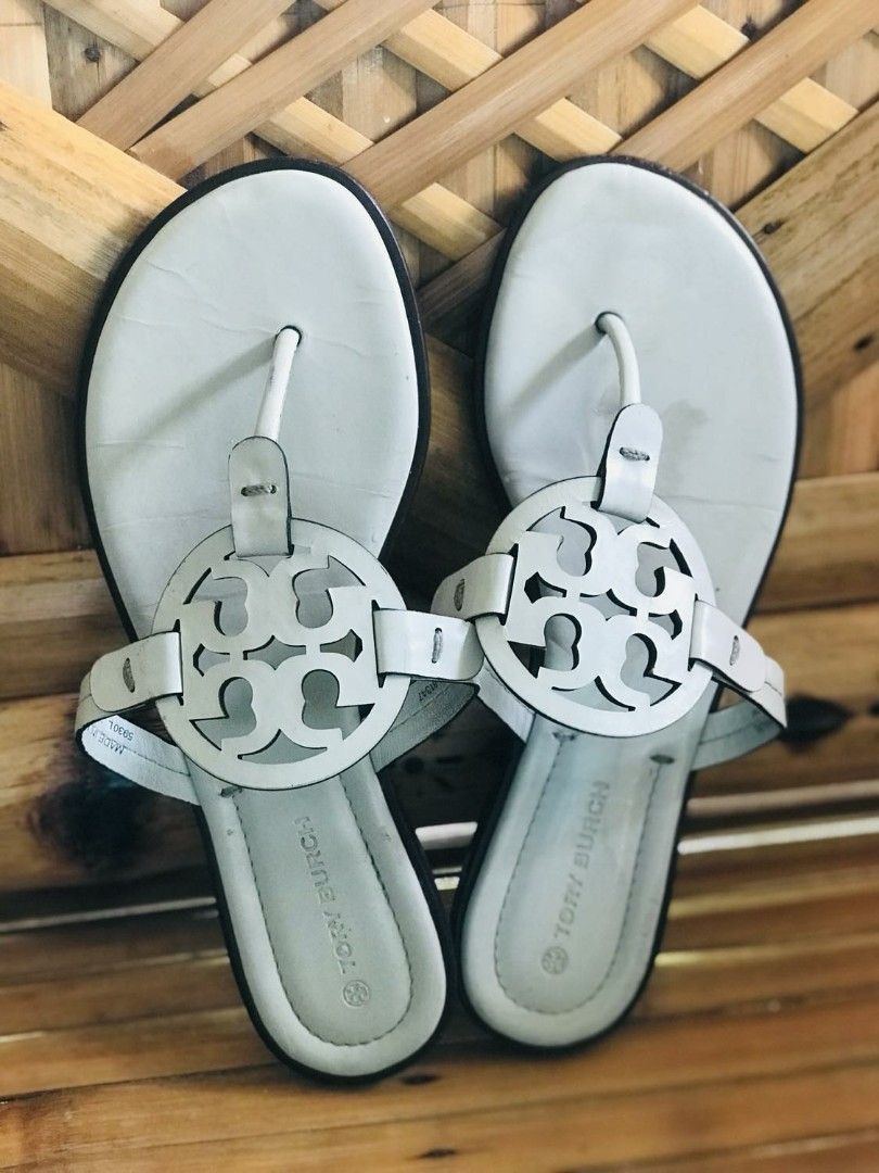 Silver tory burch miller sandals outlet