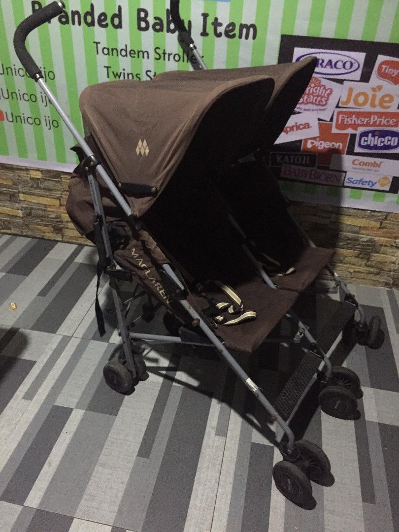 Twin stroller McLaren England umbrella type (Category: Strollers) located in Caloocan City. Submitted by Unicoijo02 (Listing ID 1245990877, Image 3). Description: twin stroller McLaren England umbrella type. nahihiga nadin Po yan. loc.north Caloocan.