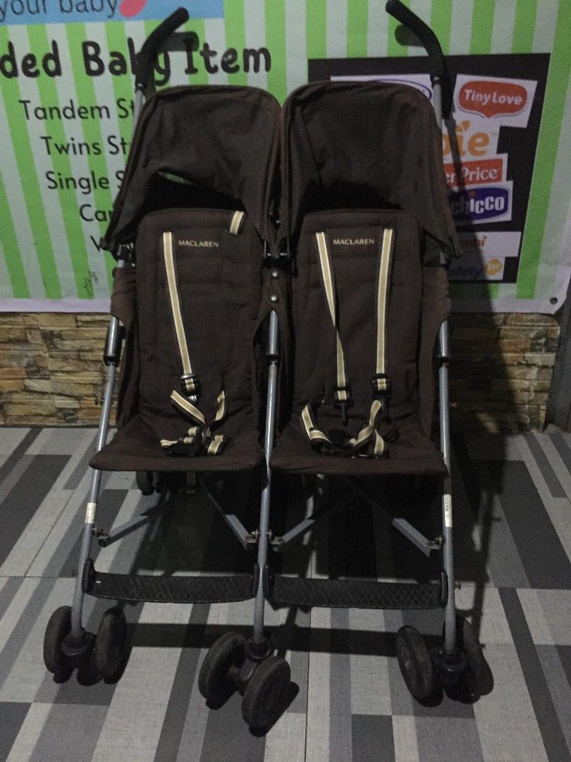 Twin stroller McLaren England umbrella type (Category: Strollers) located in Caloocan City. Submitted by Unicoijo02 (Listing ID 1245990877, Image 1). Description: twin stroller McLaren England umbrella type. nahihiga nadin Po yan. loc.north Caloocan.