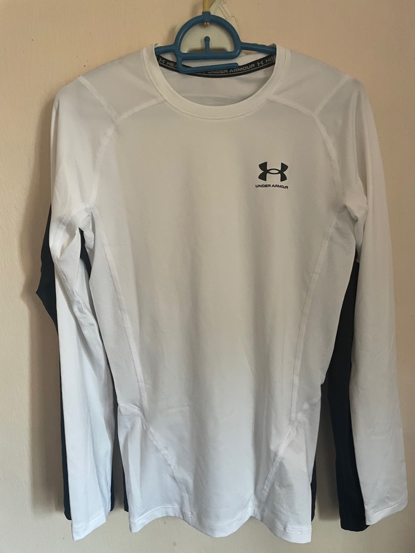 Under armour compression shirt in white, Men's Fashion, Activewear on