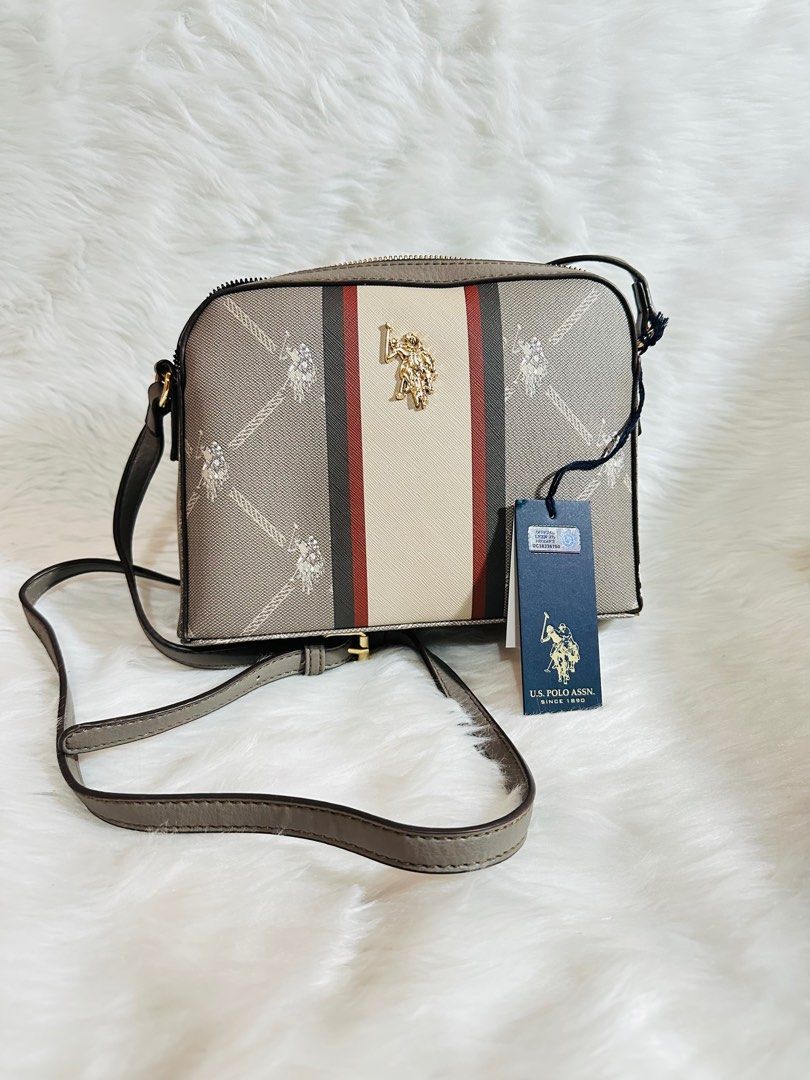 US Polo Assn Sling in Taupe, Women's Fashion, Bags & Wallets, Cross