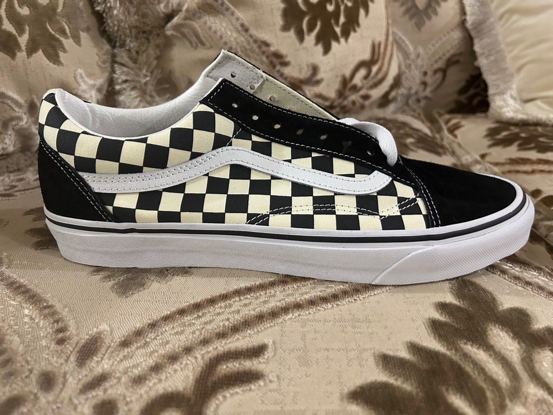 Vans Old Skool primary check black and white Men s Fashion