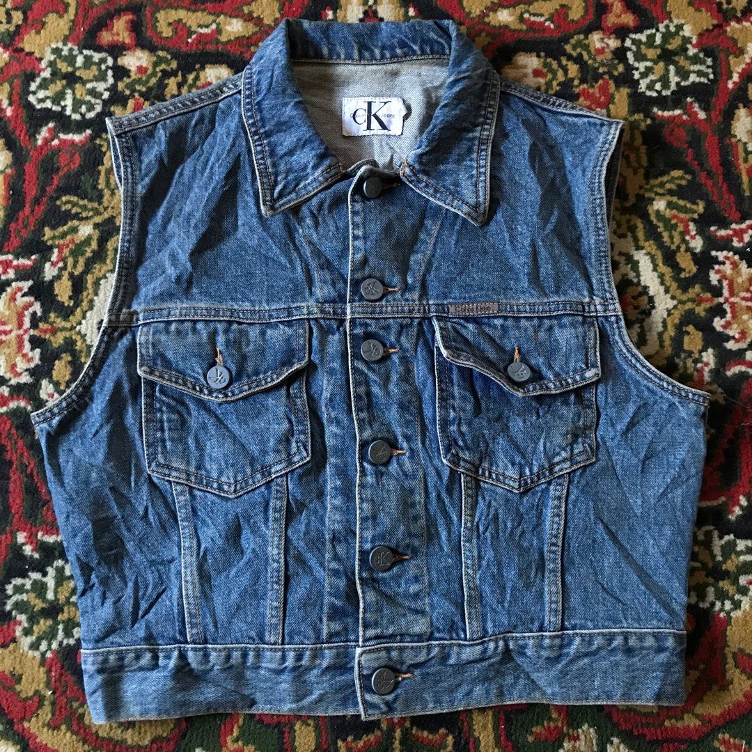 VINTAGE CALVIN KLEIN DENIM VEST BLUE JEANS 90s