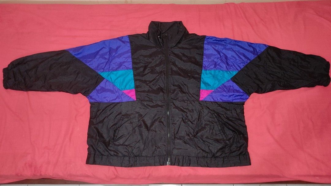 Windbreaker Vtg ColorBlock Jacket Honors 80s Jaket disco nongkrong