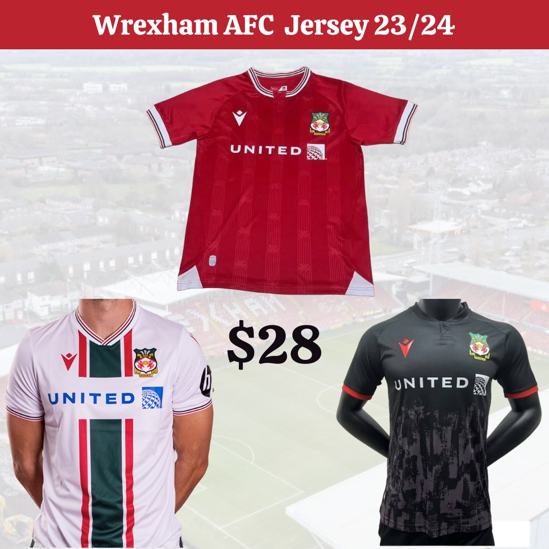Wrexham AFC Football Jersey 2023/24, Men's Fashion, Activewear on Carousell