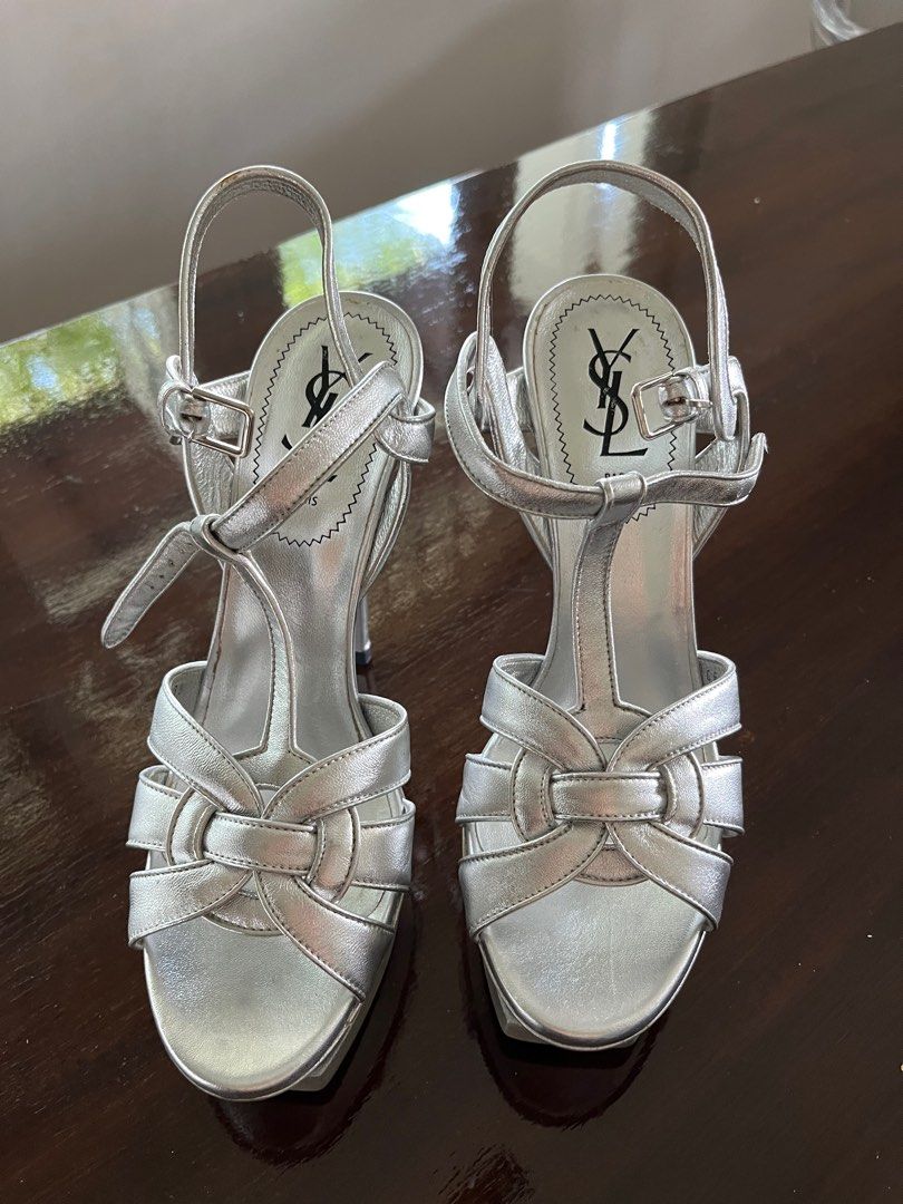 Ysl on sale heels silver