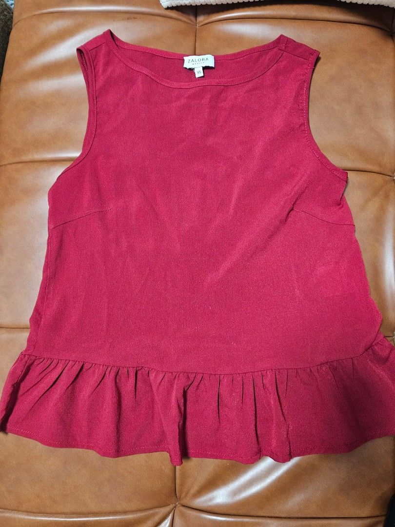 ZALORA Red Peplum Top Women s Fashion Tops Blouses on Carousell