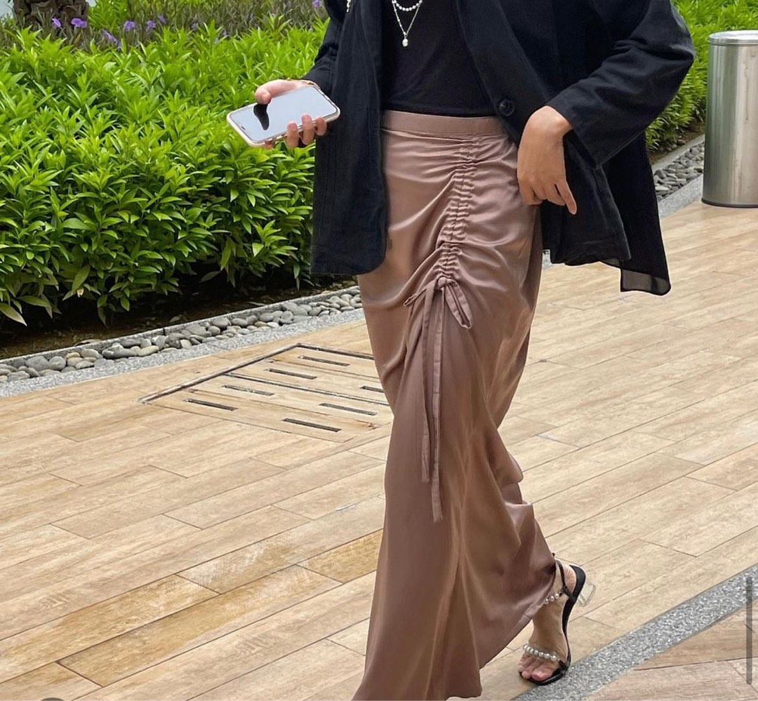 Zara Drawstring Satin Skirt Modestician Brand