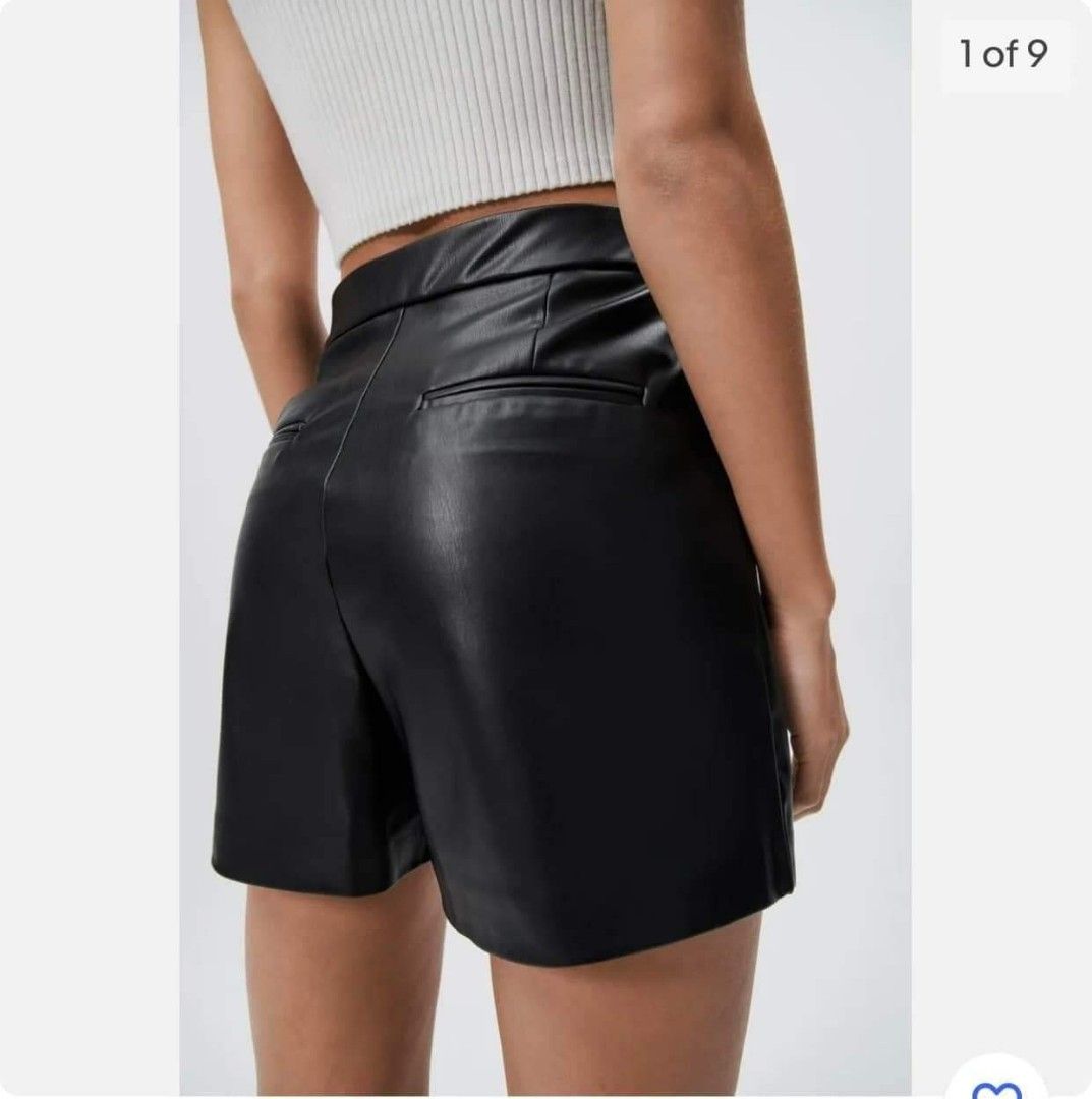 Short simili cuir zara top