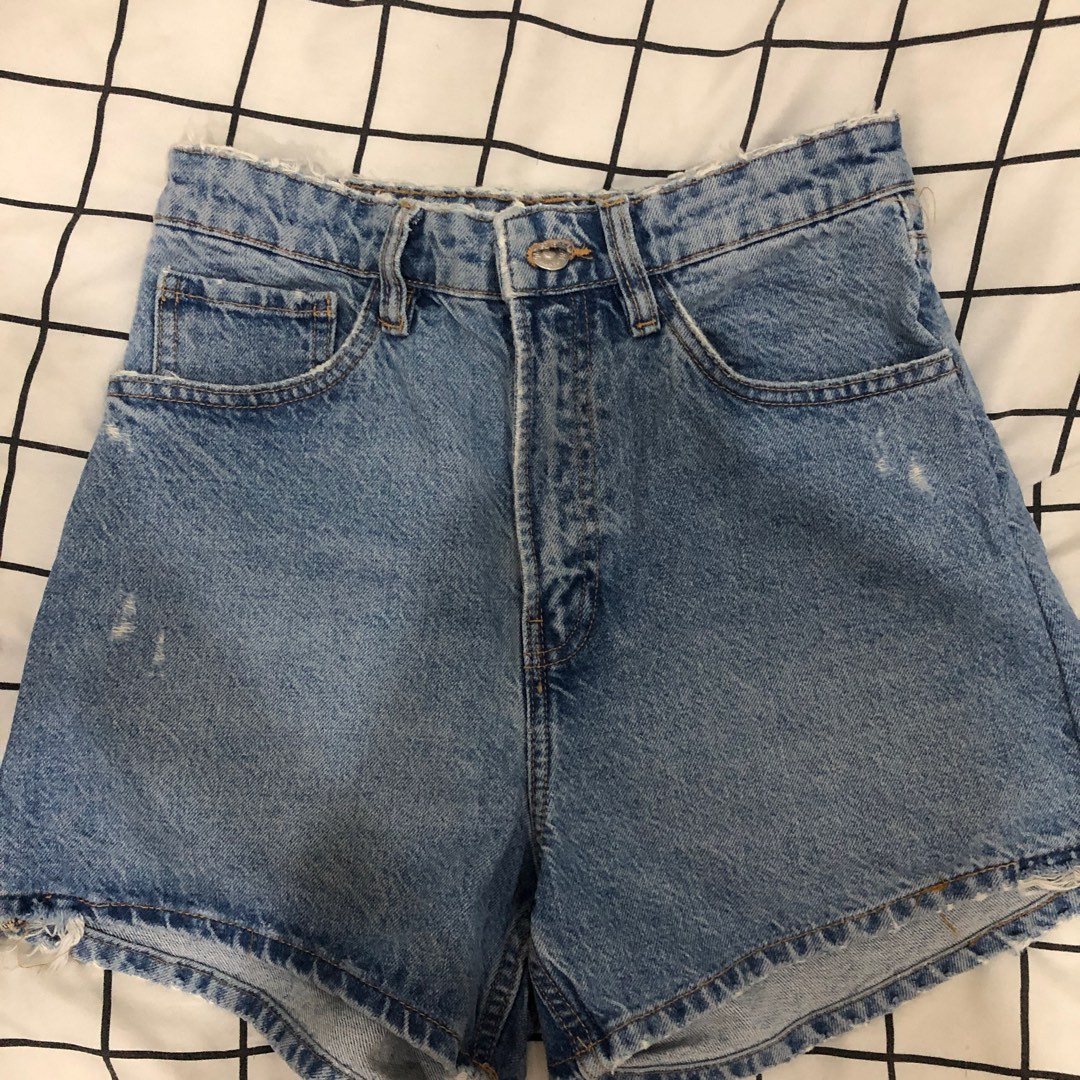 Zara mom denim shorts online