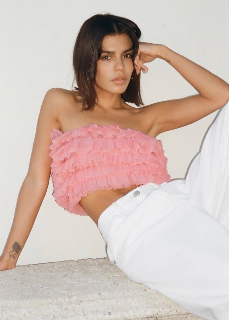 Zara Organza Ruffle Pink Tube Top Women s Fashion Tops Other