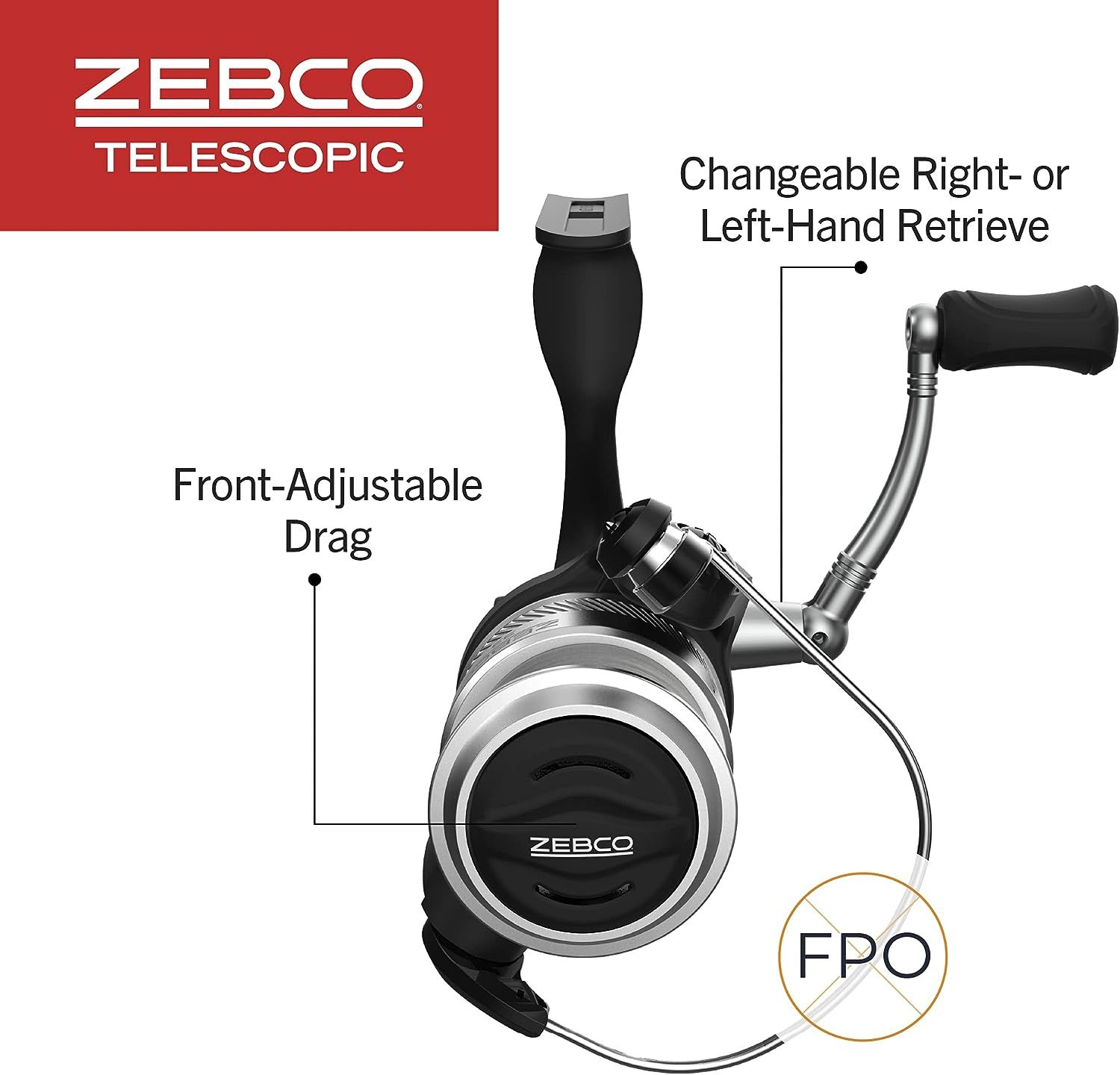 CLEARING) Zebco 33 Spinning Reel and Telescopic Fishing Rod Combo