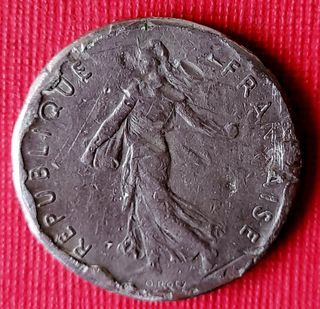 097變体幣一法國1975年5 FRANCS錢幣乙枚（保真）.