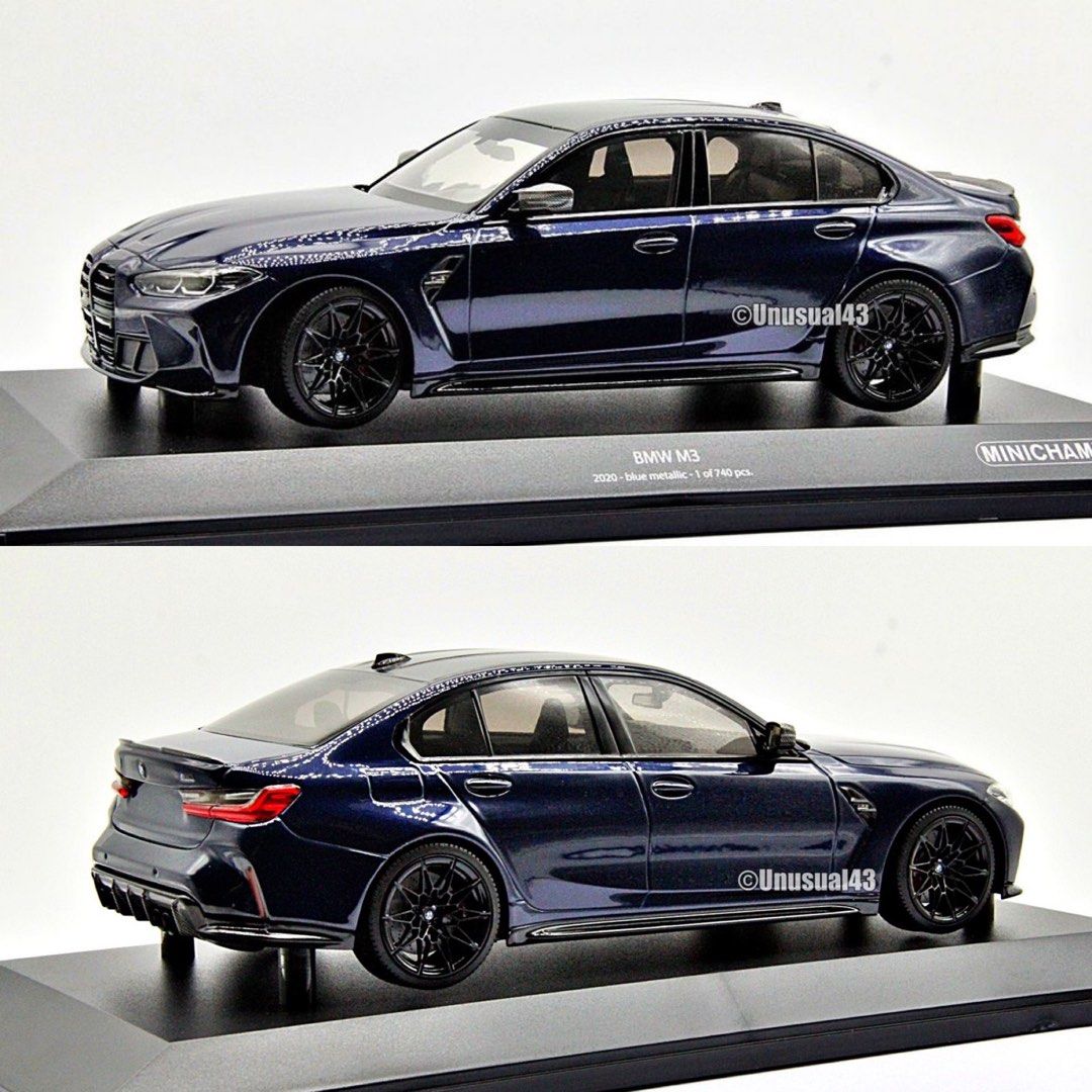 1/18 Minichamps BMW M3 (G80) Blue Metallic 2020, Hobbies & Toys, Toys ...