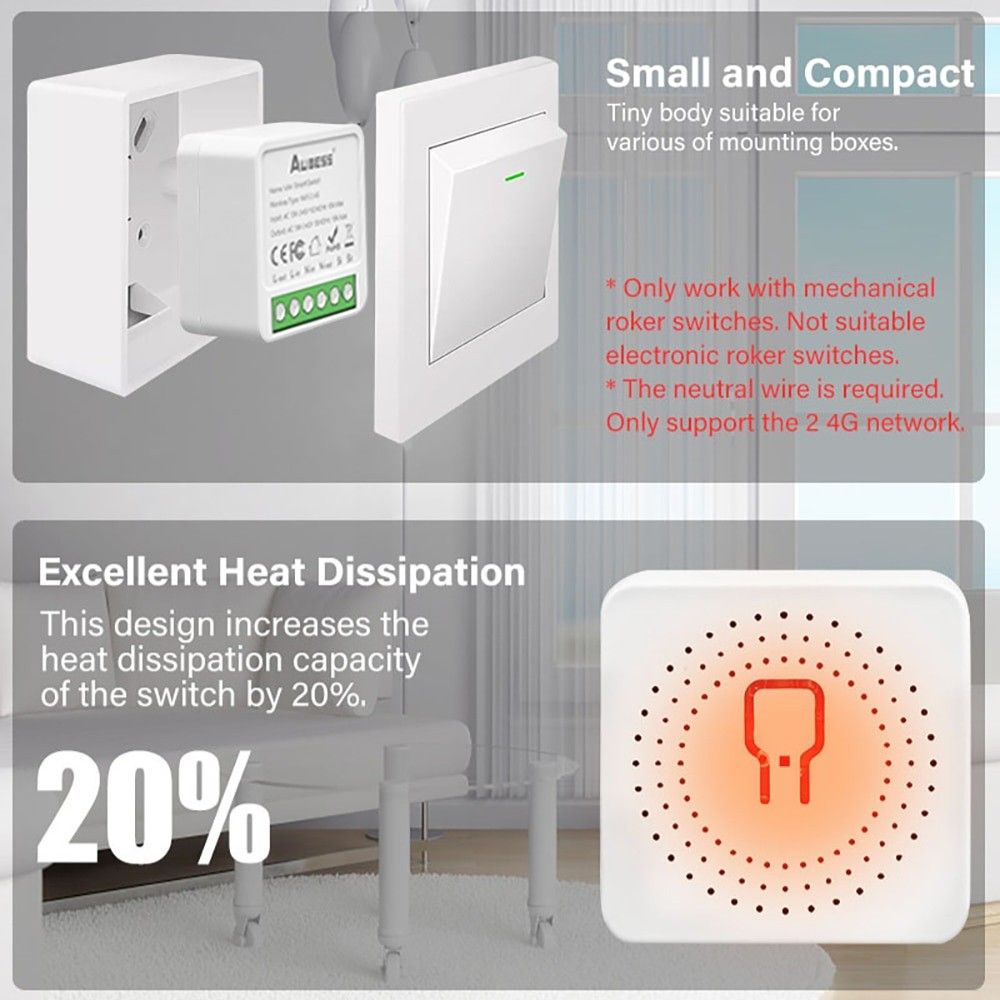 16A Mini WiFi Smart Switch For Your Smart Home, Mobile App Controlled