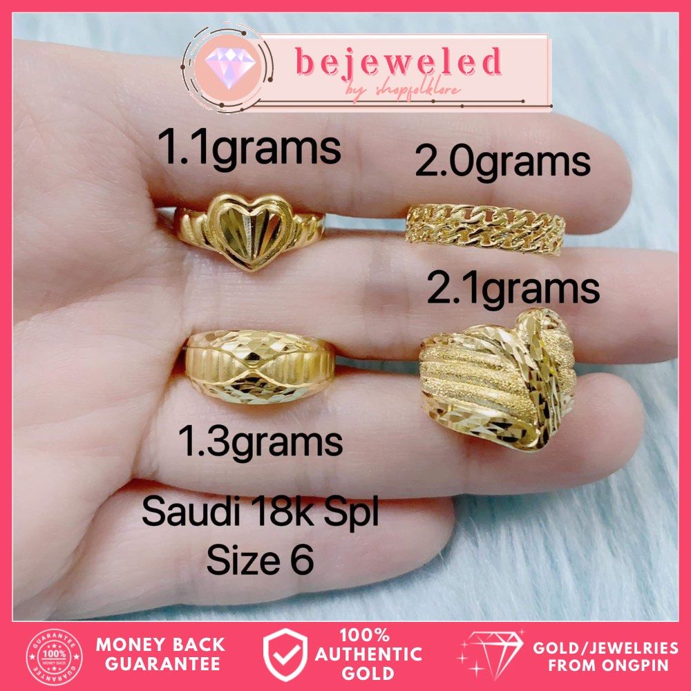 BEJEWELED 18K SAUDI GOLD RINGS SPL VVSPL SOLD PER GRAM