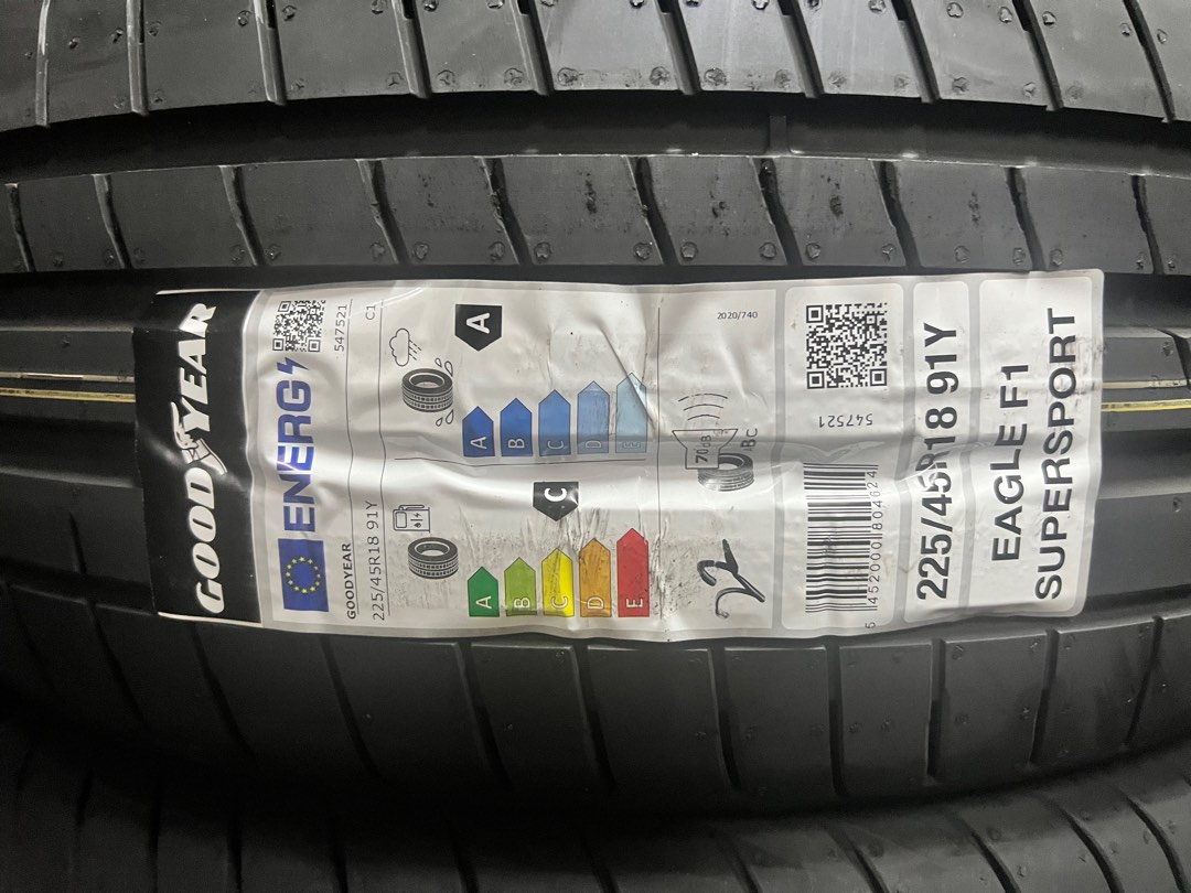 225/45/18 Goodyear F1Supersport, Car Accessories, Tyres & Rims on Carousell