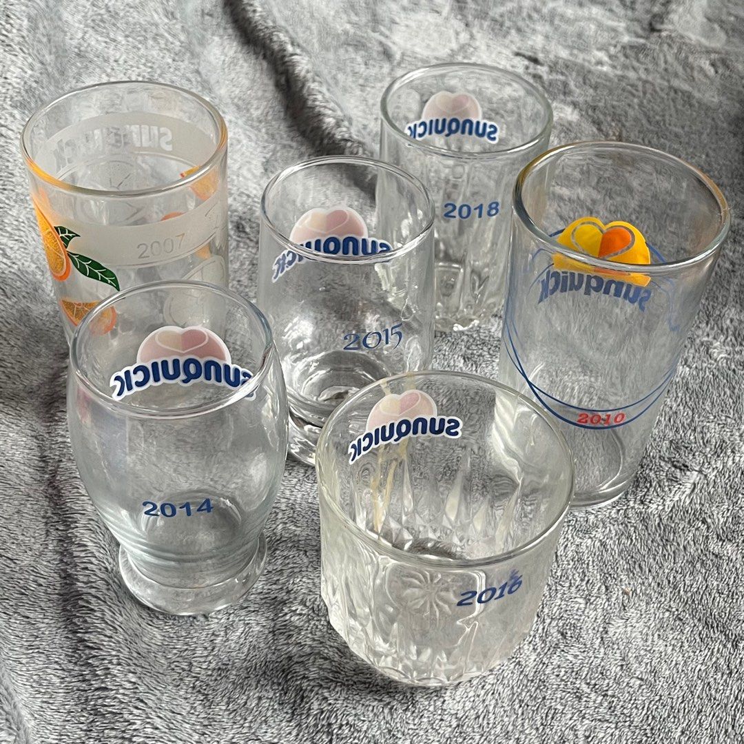 6pcs sunquick glass, glassware, cawan sunquick, Furniture & Home Living ...