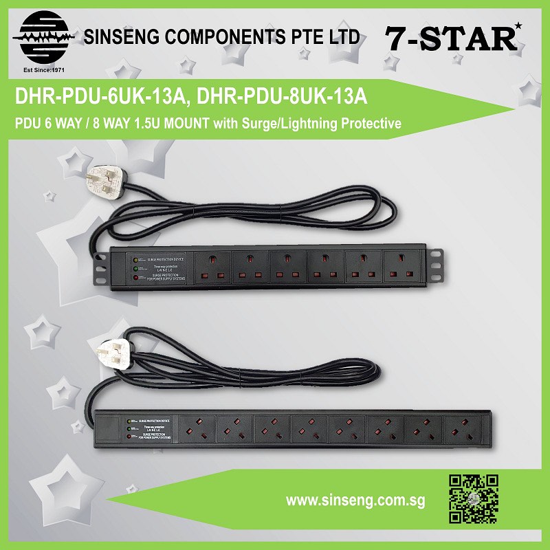 Server Rack PDU 6 WAY / 8 WAY 1.5U MOUNT with Surge / Lightning ...