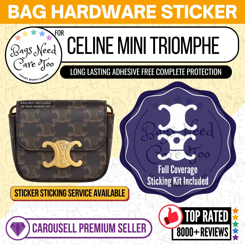 𝐁𝐍𝐂𝐓👜]💛 Celine Mini Triomphe Hardware Protective Sticker, Full  Coverage Bespoke Seal/Film