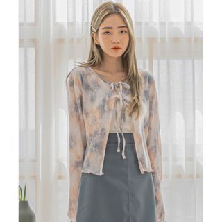 常花🇯🇵 UNE MANSION ✿ 渲染透膚蝴蝶結綁帶外套（微疵品） ＃日牌正品