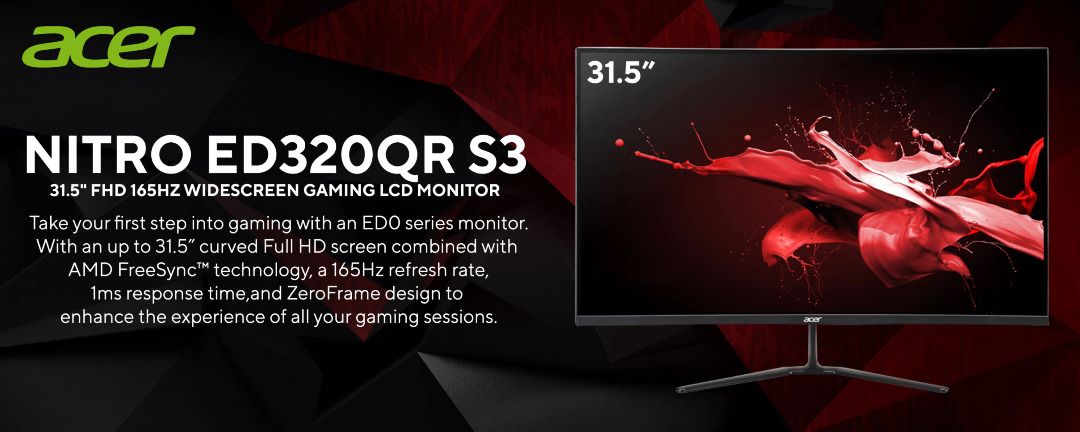 Acer Nitro ED320QRS3 31.5 Curved FHD 165Hz VA Monitor