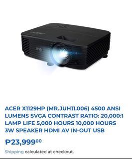 ACER X1129 HP projector (MR.JUH11.006)