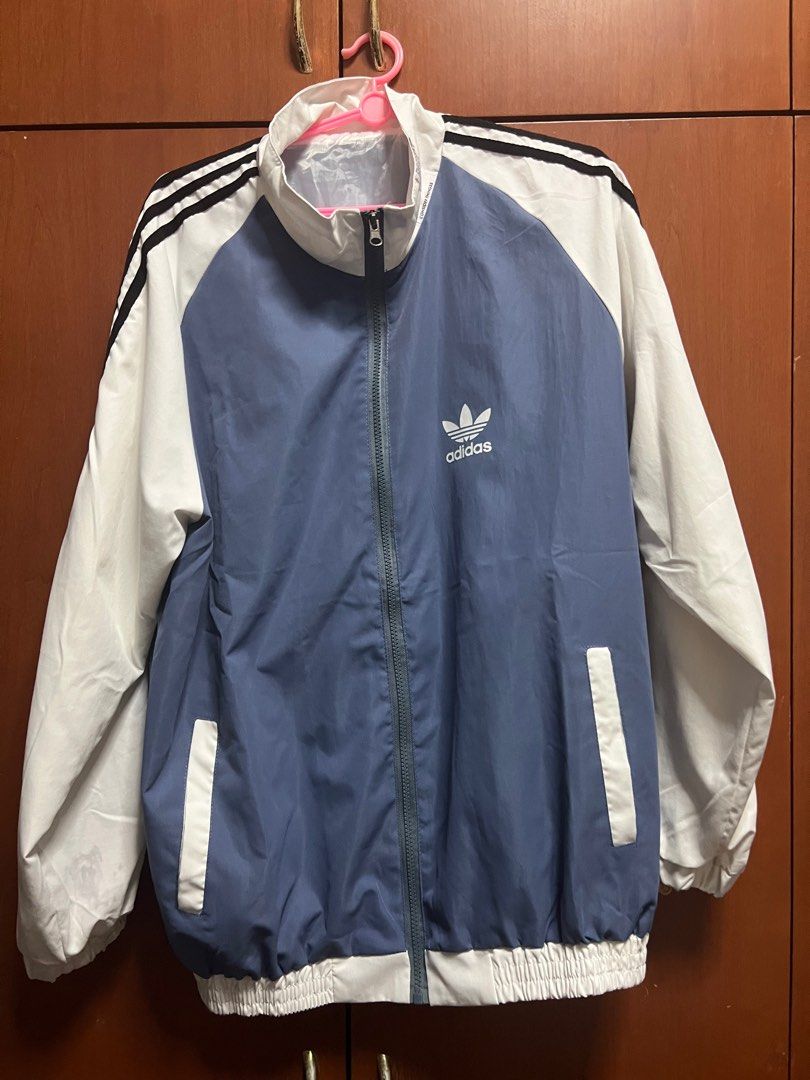 White adidas windbreaker top