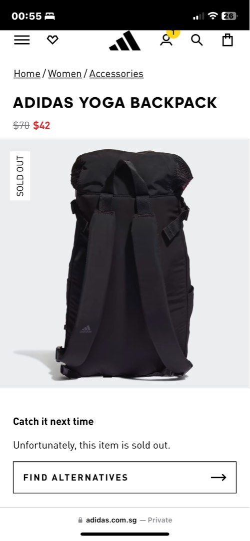 Adidas Yoga Backpack, Women's Fashion, Bags & Wallets, Backpacks on  Carousell