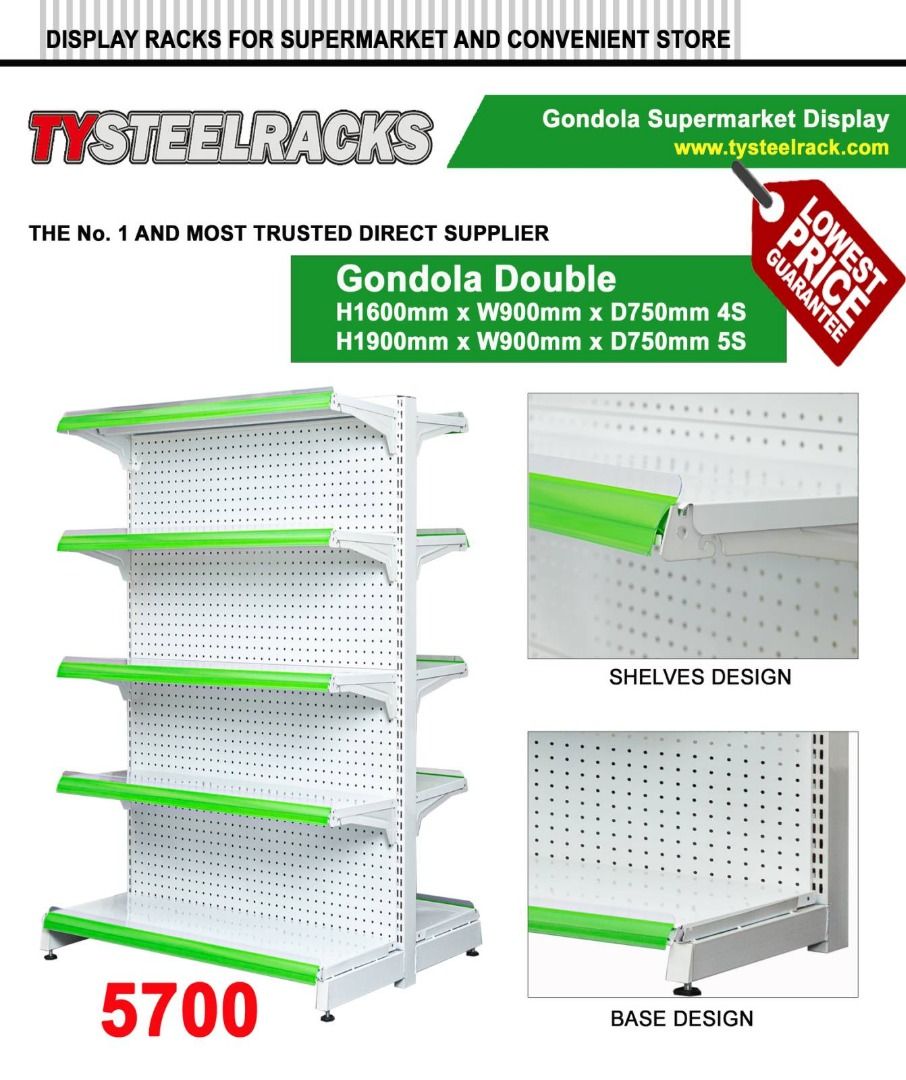 Adjustable Steel Gondola Rack for convenience store, Furniture & Home ...