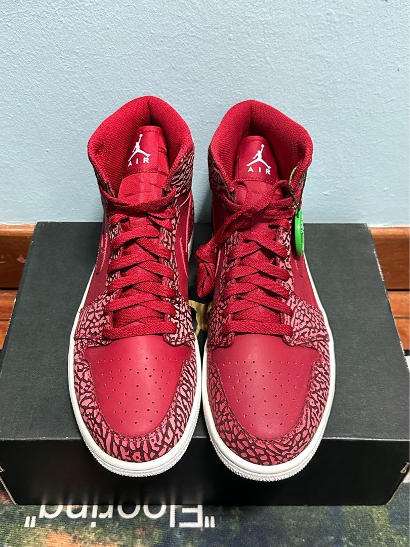 Red elephant print hot sale jordan 1