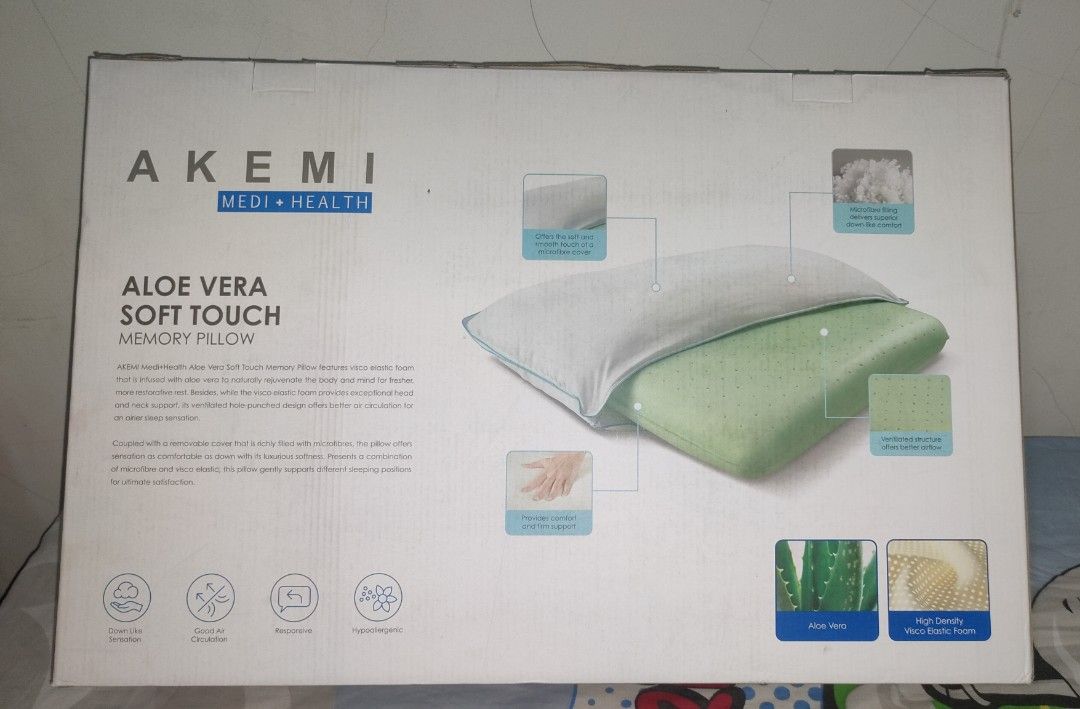 AKEMI Medi Health Aloe Vera Soft Touch Memory Pillow Perabotan
