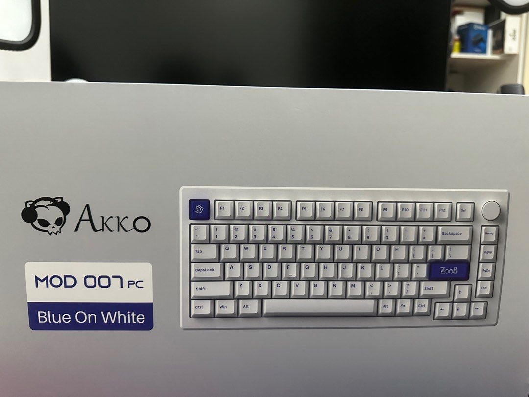 Teclado Gamer Akko Mod 007 Pc Blue On White Switch Piano - Pro