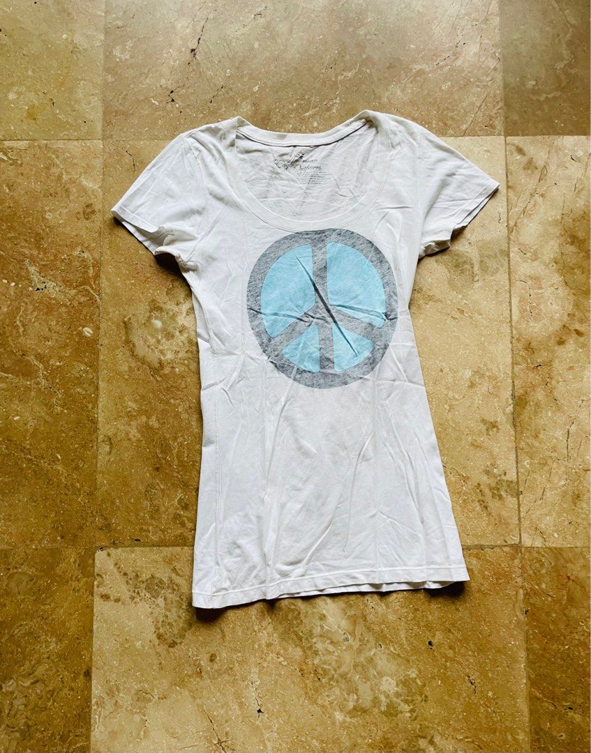 American Eagle Outfitters Shirt Peace Sign Women s Fashion Tops