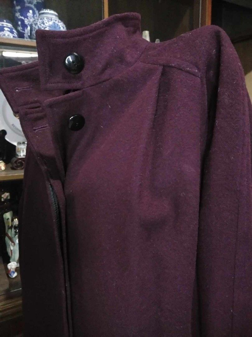 Authentic INTERNATIONAL SCENE Premium Burgundy Plum Wool Coat