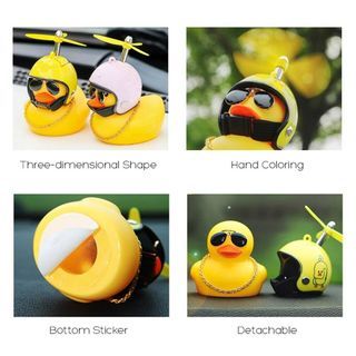 Bicycle Bell Duck with Helmet Broken Wind Small Yellow Duck Bike Motor Riding Cycling Accessories Toys