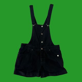 Black Jumper Overall Shorts