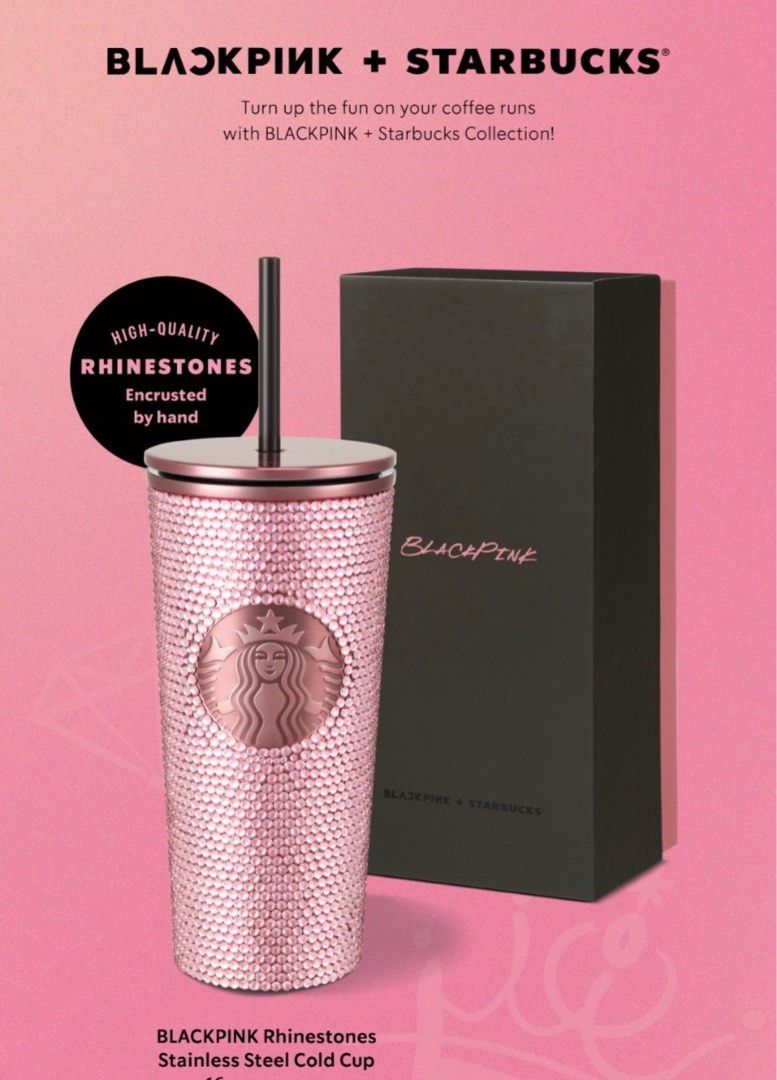 Blackpink + Starbucks Lisa pick Rhinestone Tumbler, Hobbies & Toys